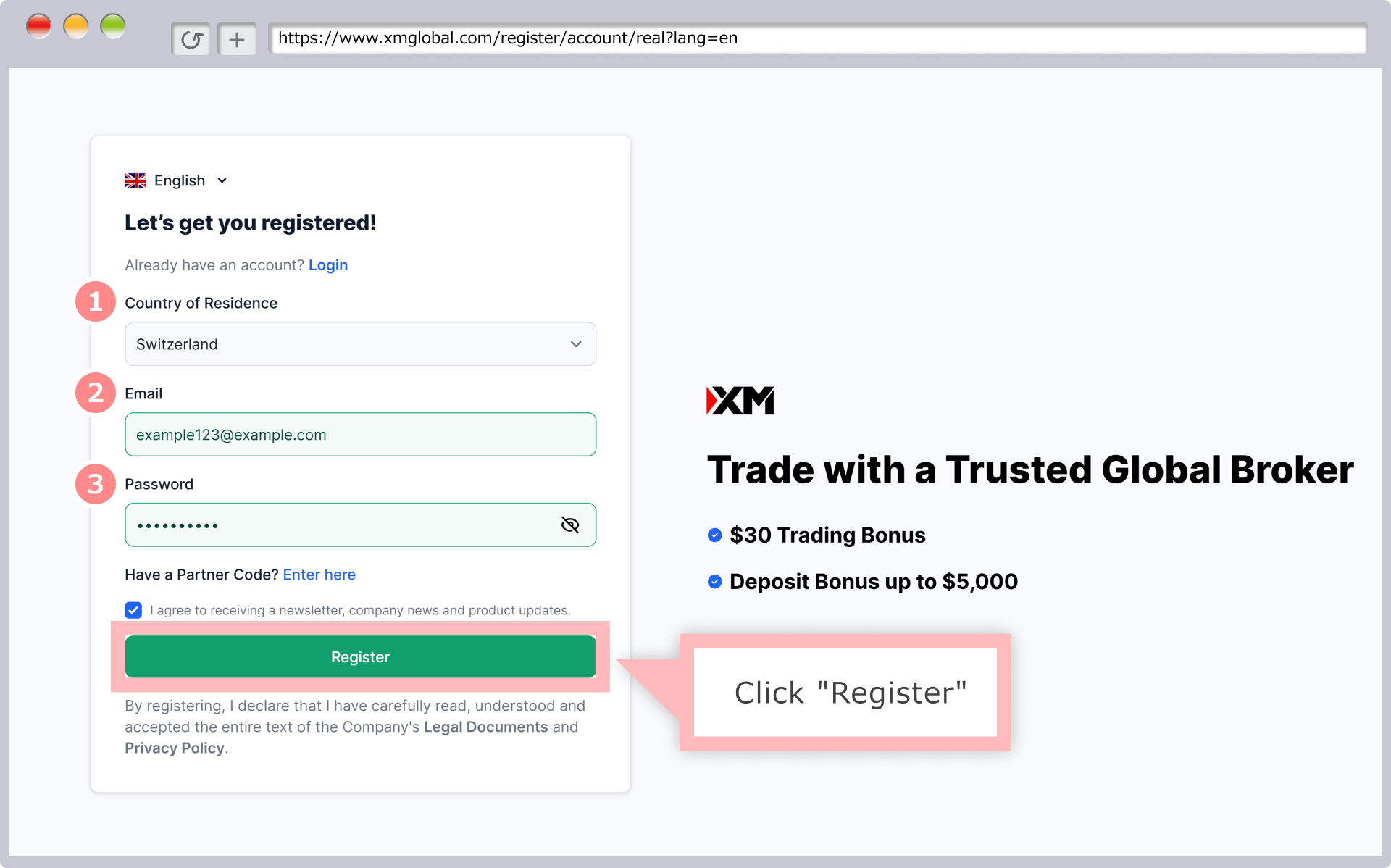 Profile registration