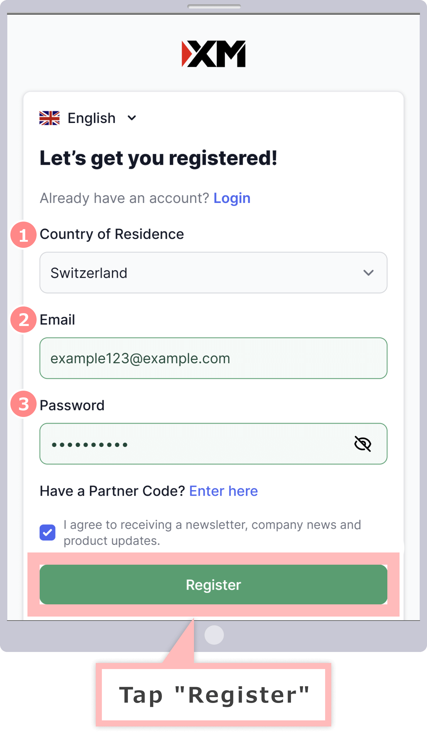 Profile registration