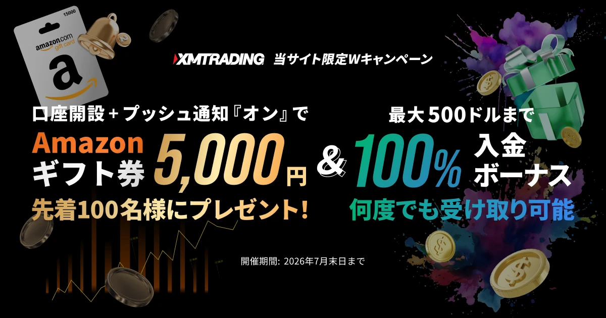 アマギフ5,000円（先着100名）&100％入金ボーナスキャンペーン