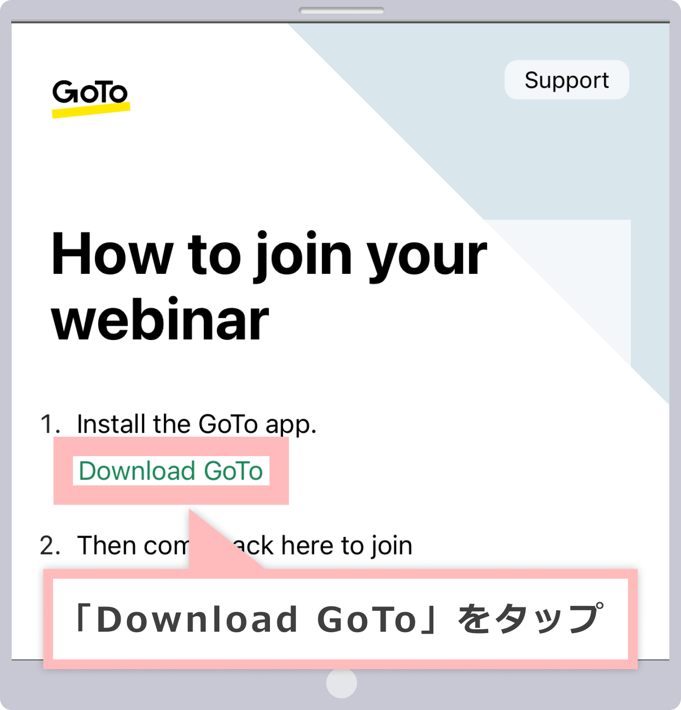 「Download GoTo」をタップ