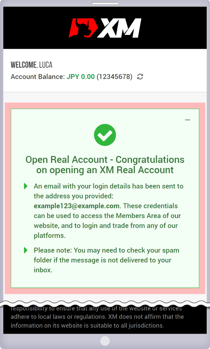the procedure to open an additional account is completed.