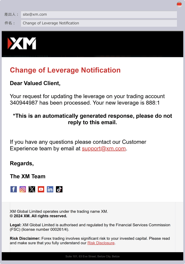 Leverage modification completed